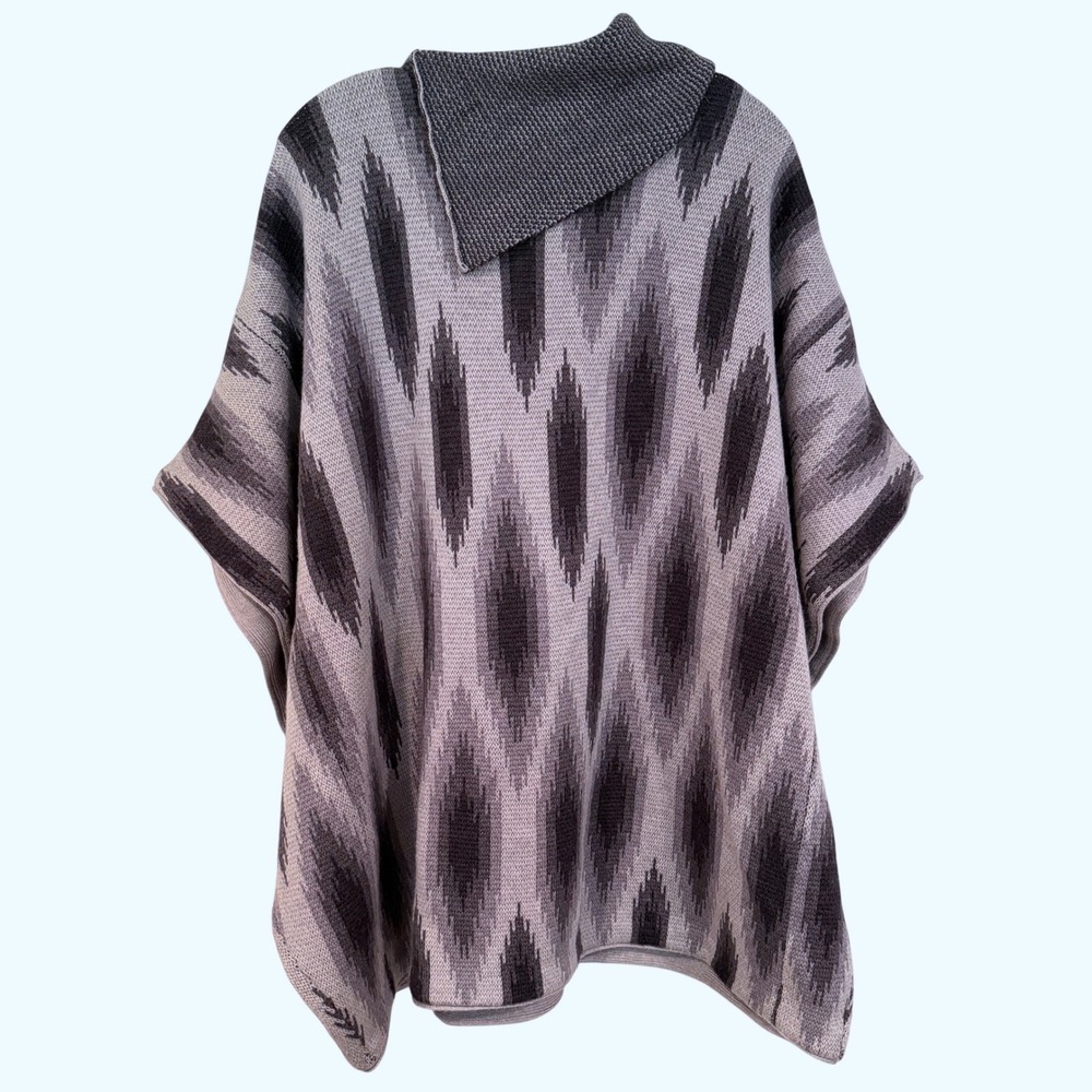 Haute Hippie Southwest Poncho Women's XS/S Gray 100% Wool Western Boho Retro Y2K - Picture 3 of 7